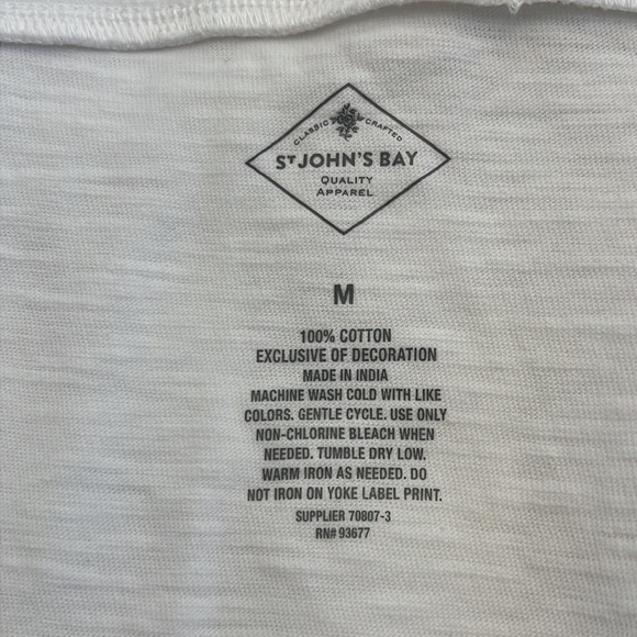 ST. John’s Bay white square neck multi- color edge ruffle sleeve tank size M NWT - Picture 6 of 12